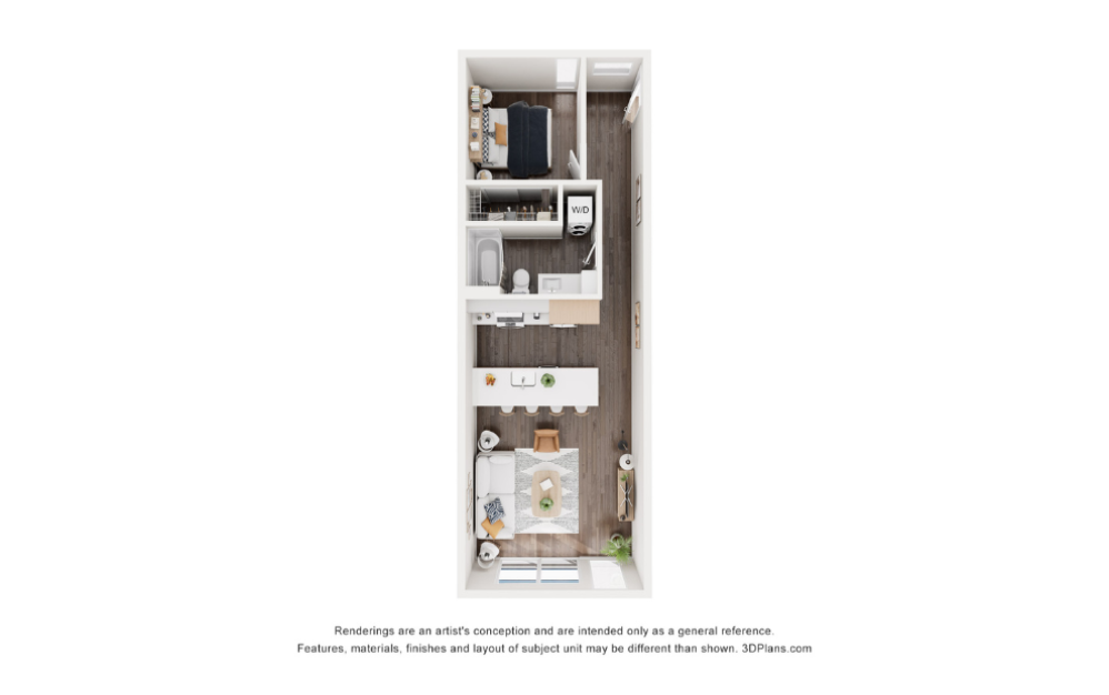  1x1 - C2 - 1 bedroom floorplan layout with 1 bathroom and 700 - 750 square feet