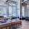 a living room with a large glass door